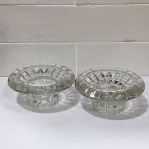 FNG Glass Taper Candle Holders Vintage